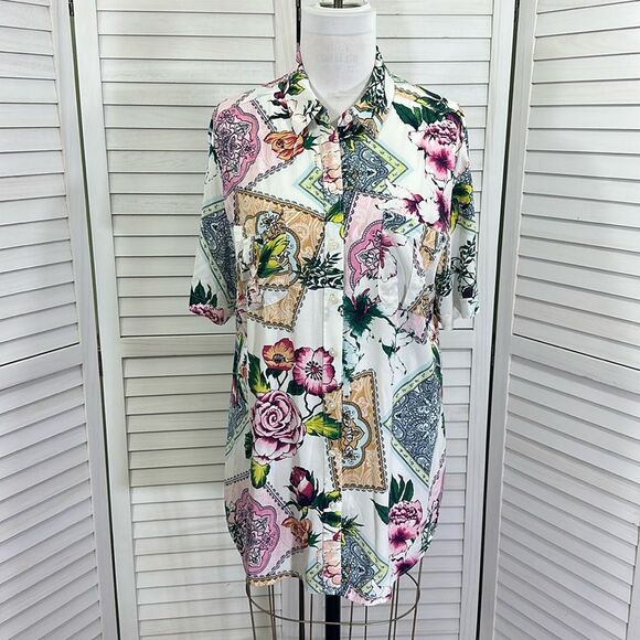 Chico's Silky Soft Tunic Size 3 (16) Short Sleeves - Picture 3 of 16